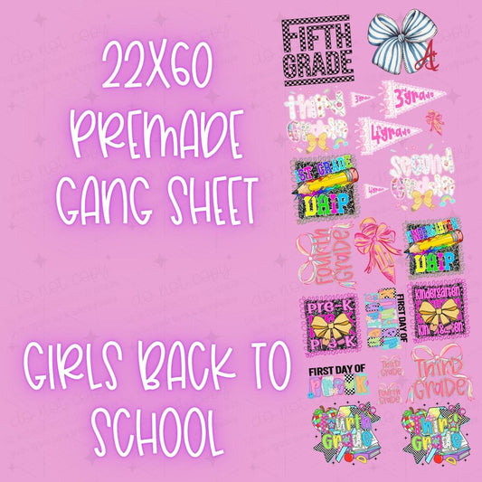 GIRLS BACK TO SCHOOL - 22X60 - PREMADE GANG