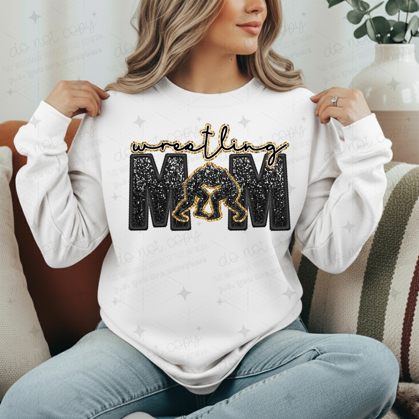 MOM SPORTS - FAUX GLITTER - DTF TRANSFER