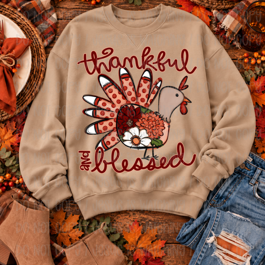 THANKFUL & BLESSED TURKEY - DTF TRANSFER