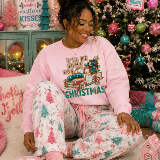 I'LL BE THERE FOR CHRISTMAS - FAUX EMBROIDERY - DTF TRANSFER