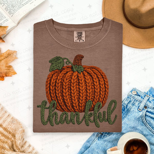 THANKFUL PUMPKIN - FAUX YARN - DTF TRANSFER