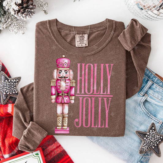 PINK HOLLY JOLLY - DTF TRANSFER