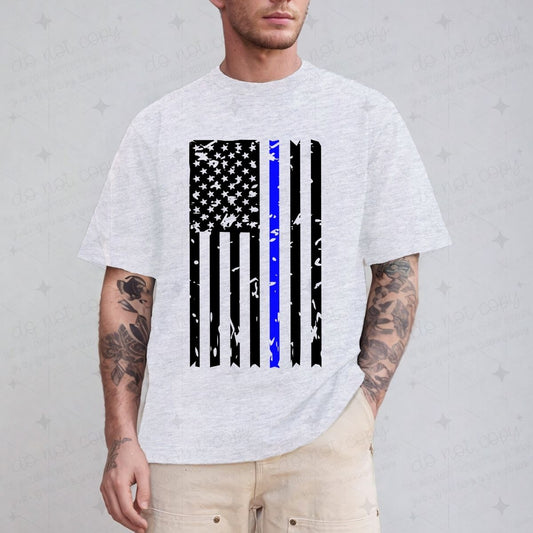 BLUE LINE FLAG - DTF TRANSFER