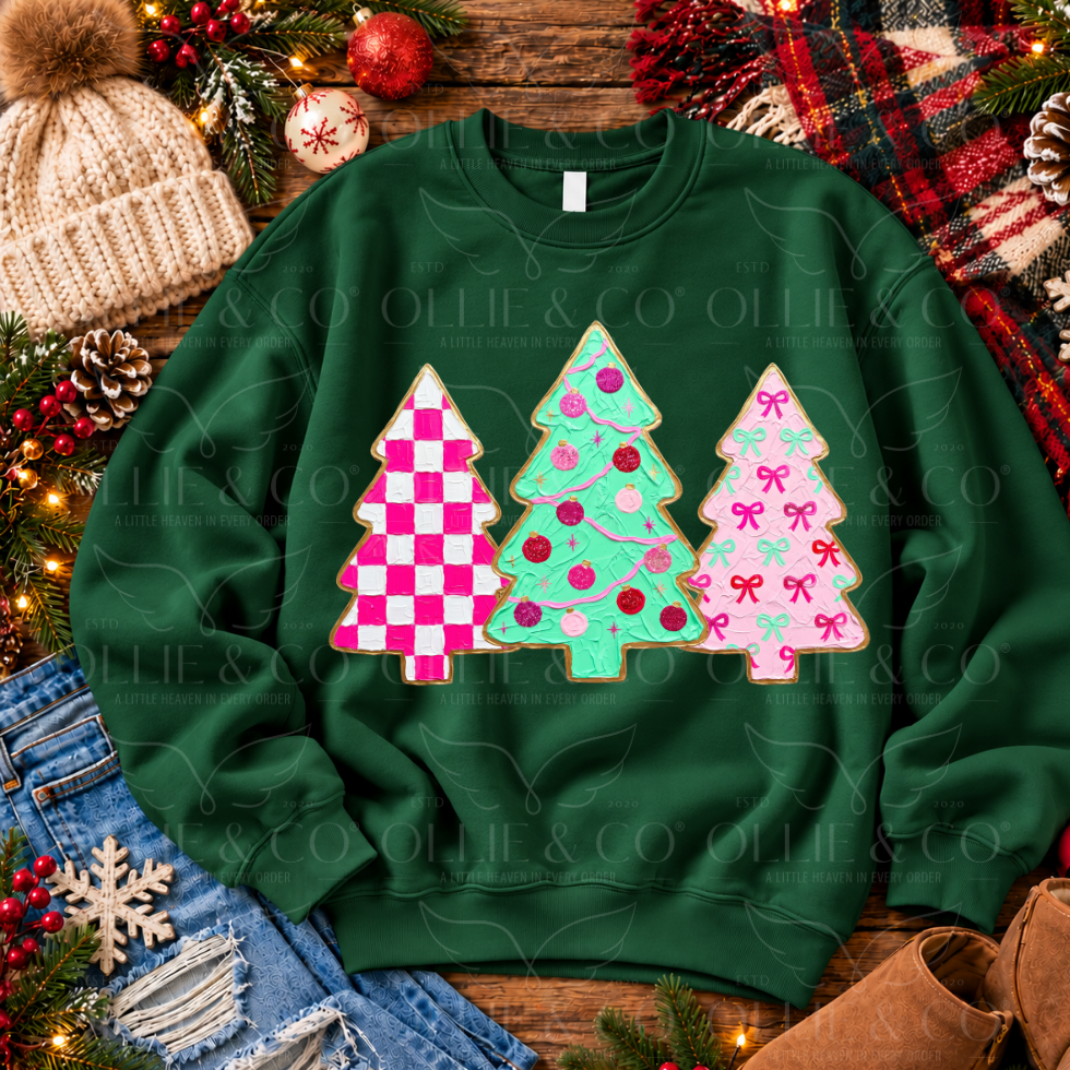 NEON CHRISTMAS TREES - FAUX PAINT - DTF TRANSFER