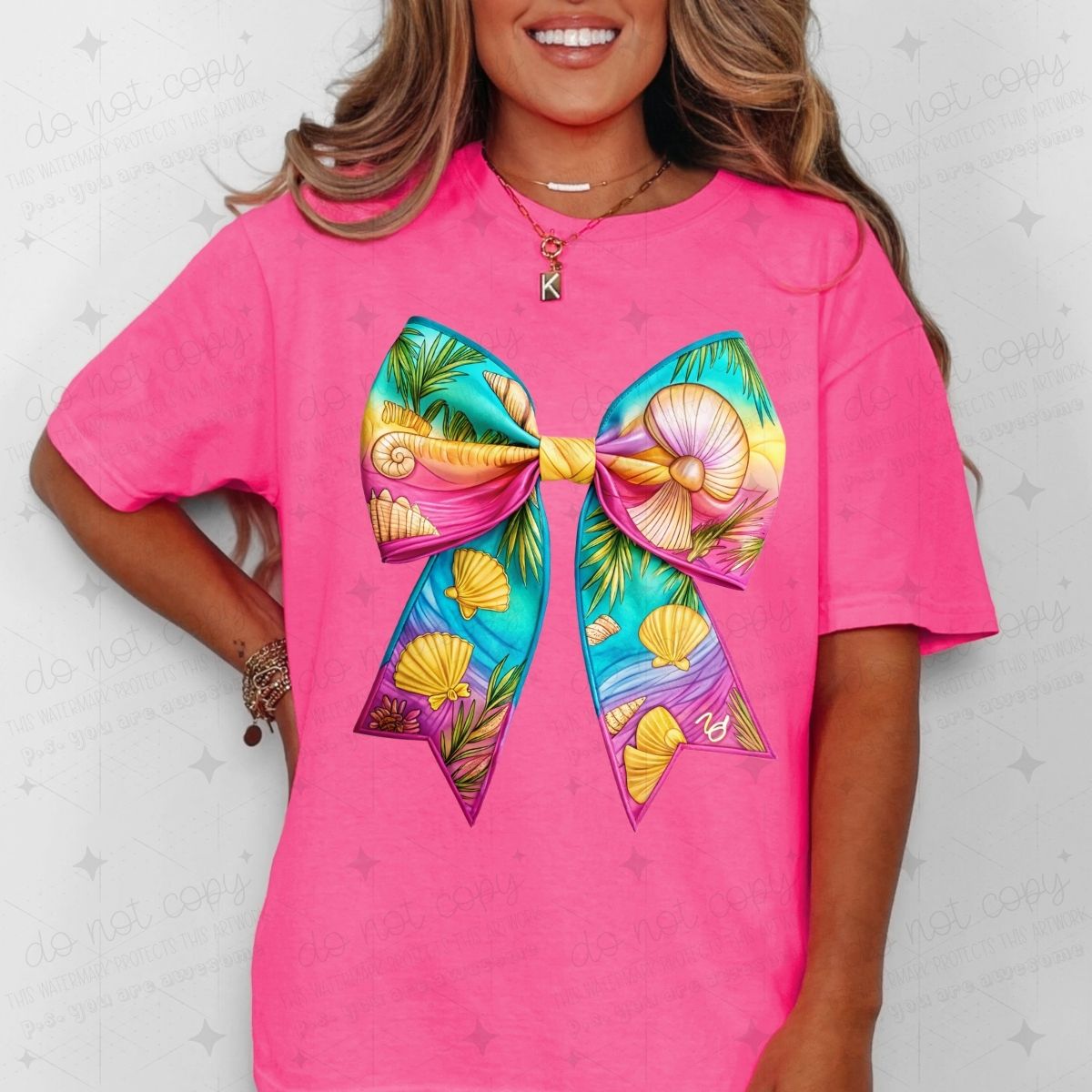 COQUETTE SEASHELL BOW - DTF TRANSFER