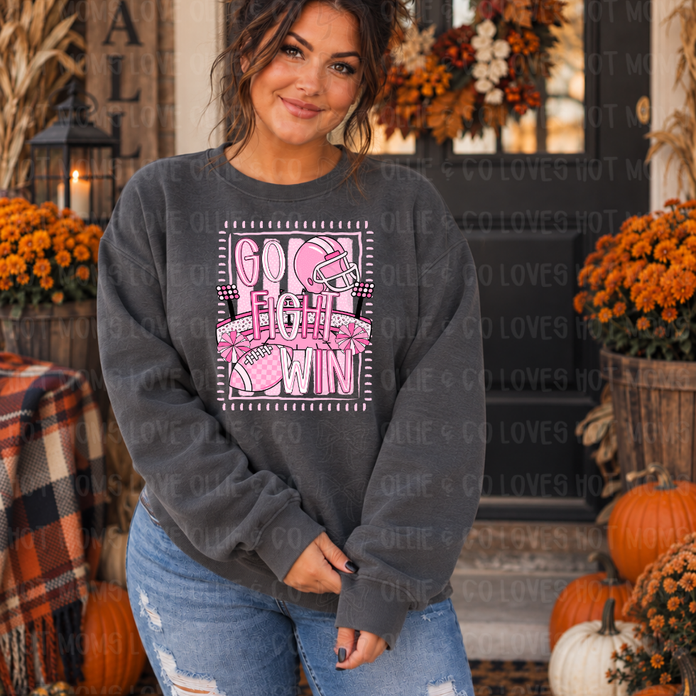 GO FIGHT WIN PINK OUT STADIUM - DTF TRANSFER