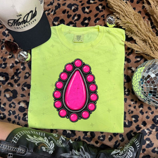 PINK TURQUOISE PENDANT - DTF TRANSFER