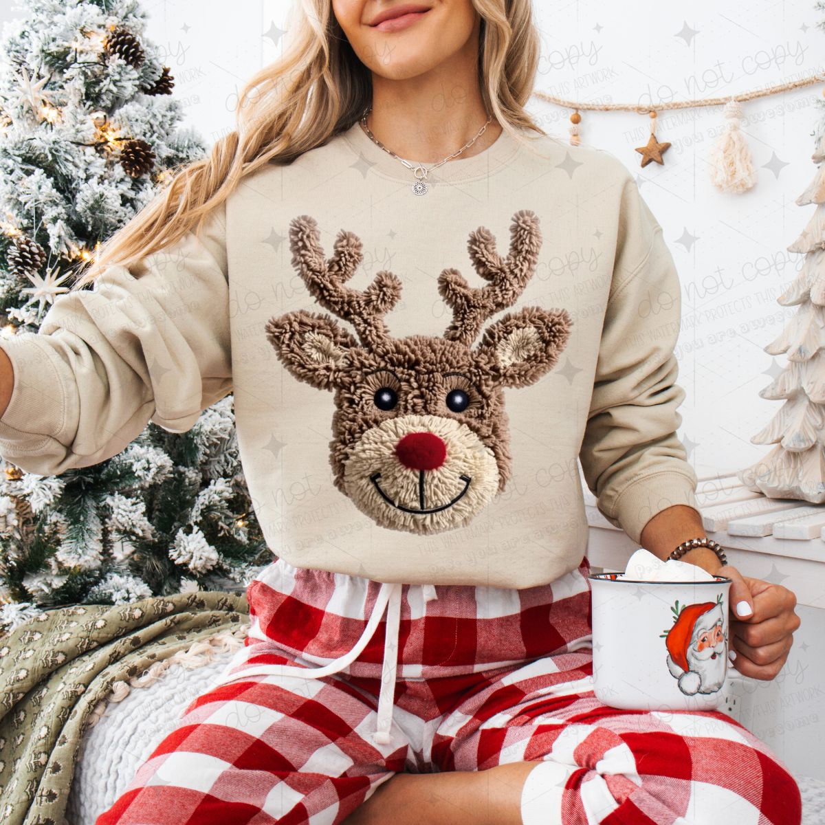 FLUFFY REINDEER - FAUX YARN - DTF TRANSFER