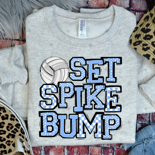 SET SPIKE BUMP - COLUMBIA BLUE - DTF TRANSFER