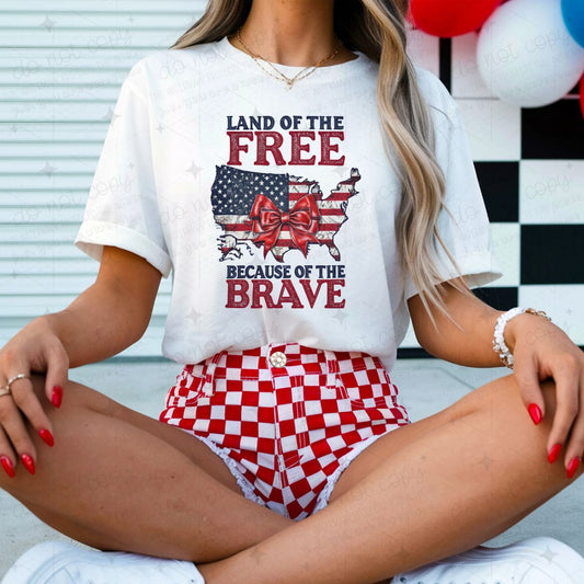 COQUETTE LAND OF THE FREE BECAUSE OF THE BRAVE - DTF TRANSFER