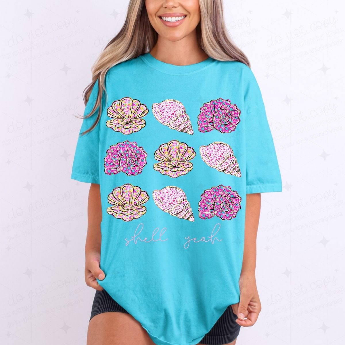 SHELL YEAH *PINK* - DTF TRANSFER