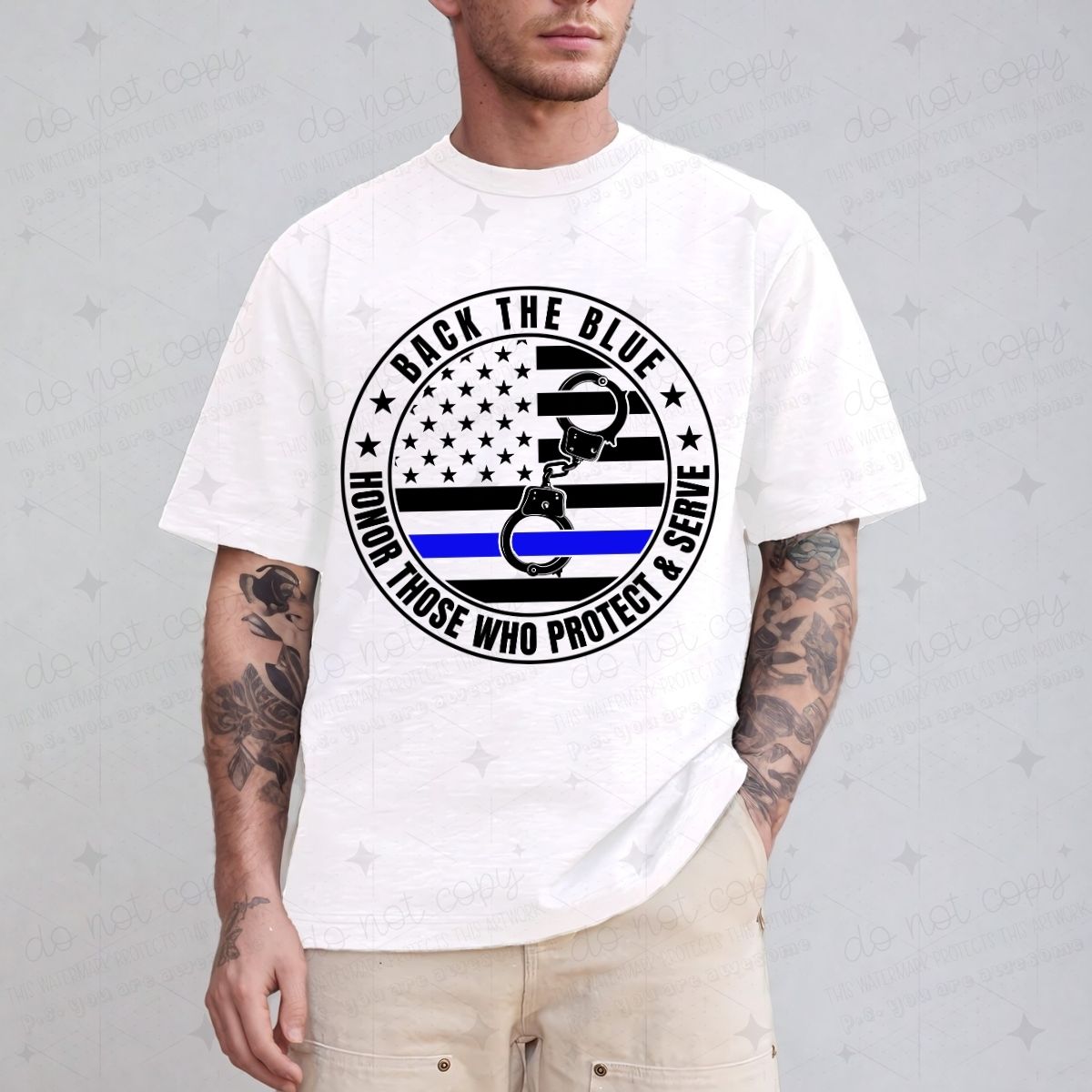 BACK THE BLUE - DTF TRANSFER