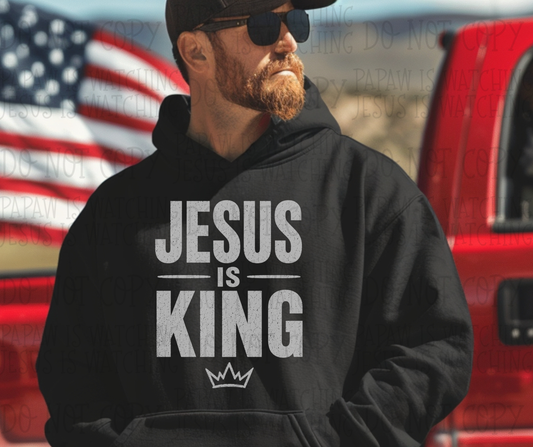 JESUS IS KING GREY - DTF TRANSFER