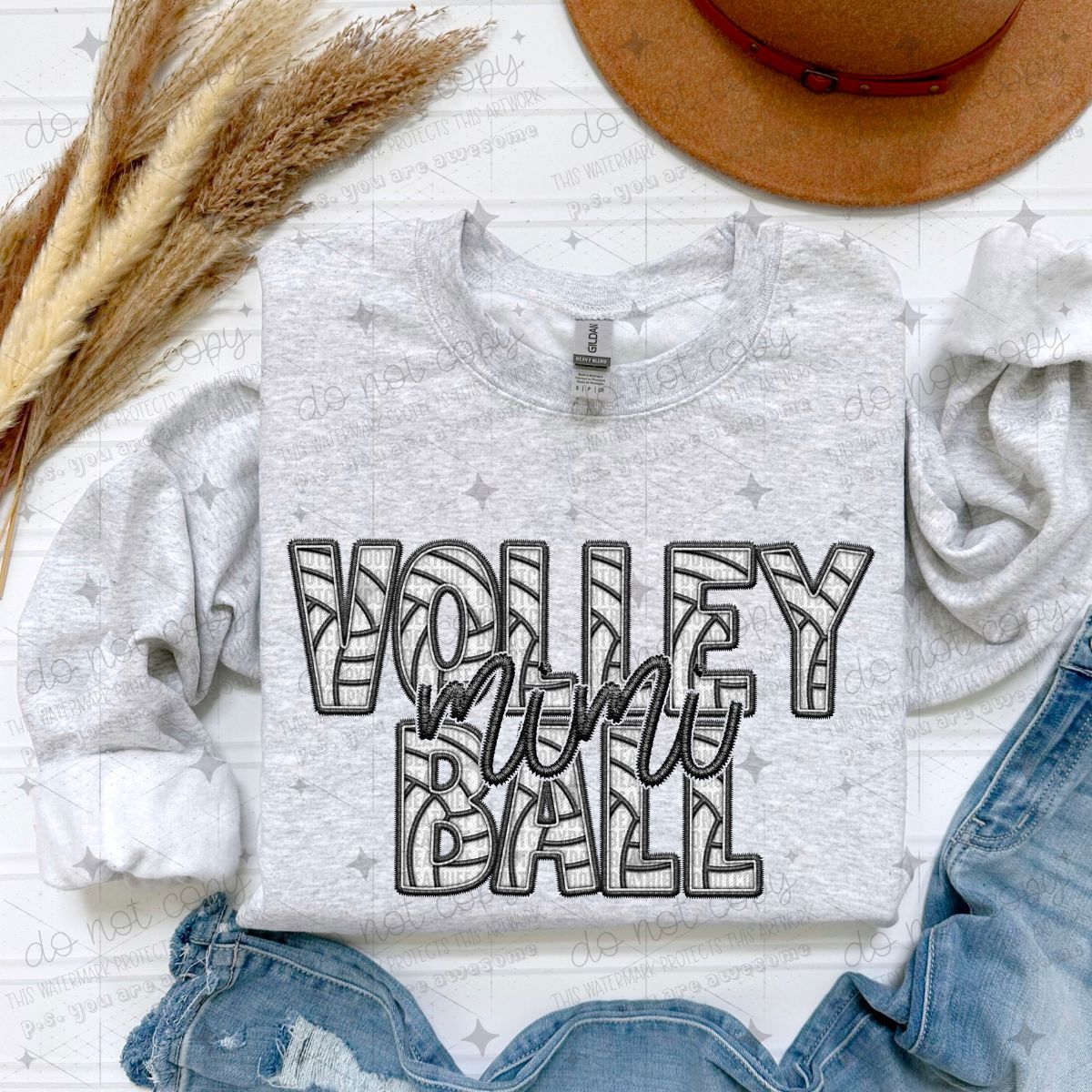 VOLLEYBALL - NAMES/FAUX EMBROIDERY - DTF TRANSFER