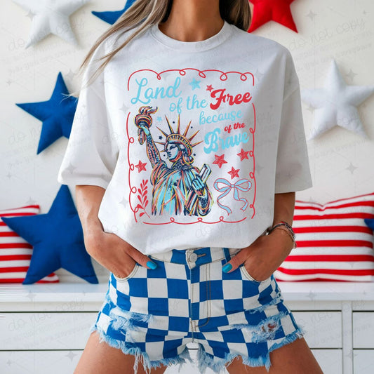 COQUETTE LAND OF THE FREE BECAUSE OF THE BRAVE - DTF TRANSFER