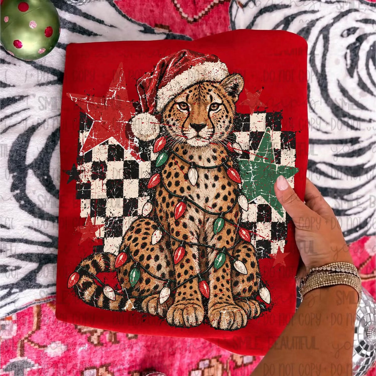 CHRISTMAS CHEETAH - DTF TRANSFER