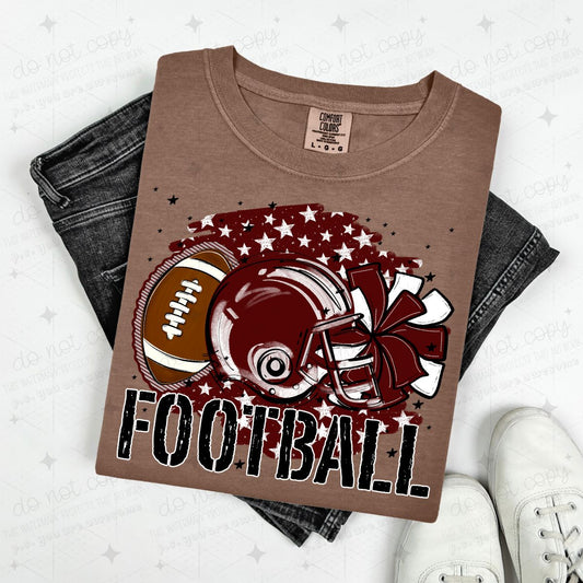 FOOTBALL - MAROON - DTF TRANSFER