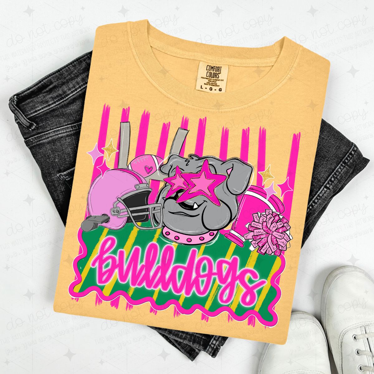 BULLDOGS - FAUX GLITTER - DTF TRANSFER