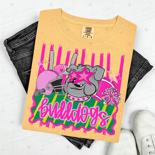 BULLDOGS - FAUX GLITTER - DTF TRANSFER