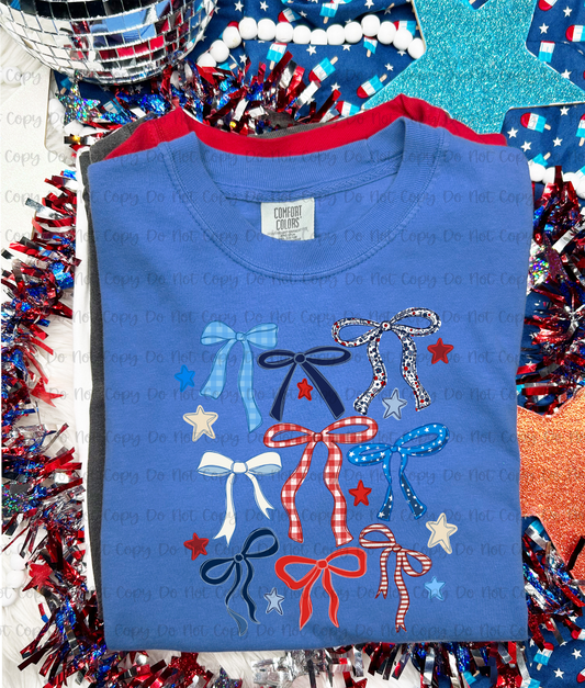 COQUETTE PATRIOTIC BOWS - COMPLETED TEE