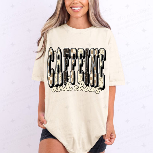 CAFFEINE AND CHAOS - COMPLETED TEE