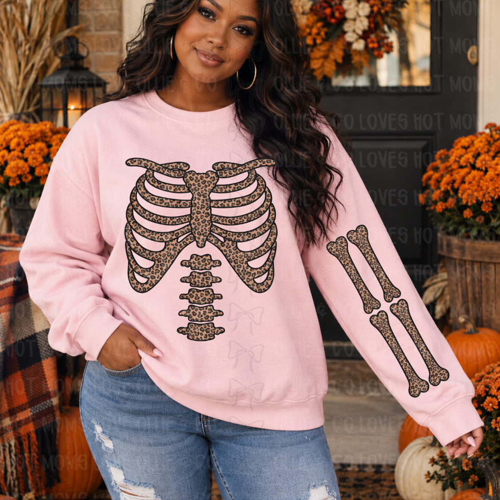 LEOPARD SKELLIE - FRONT+SLEEVE - DTF TRANSFER