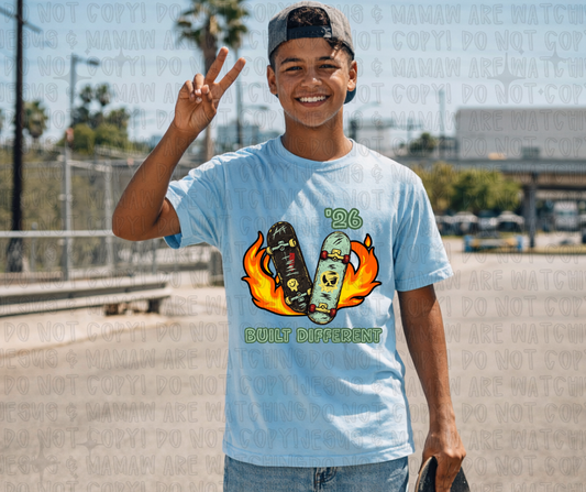 SENIOR 2026 BUILT DIFFERENT SKATE BOARD - DTF TRANSFER