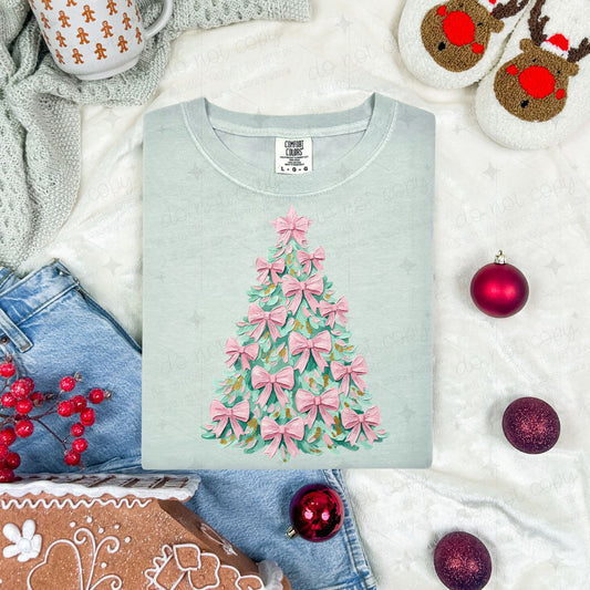 COQUETTE PAINTED TREE WITH PINK BOWS - DTF TRANSFER