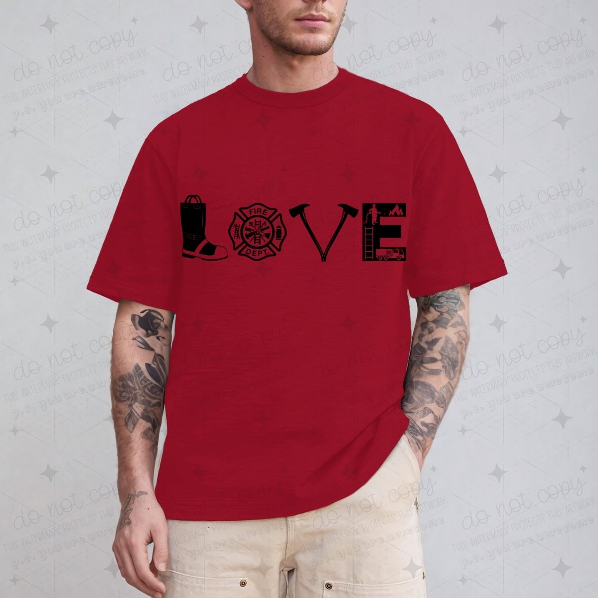 FIREFIGHTER LOVE - DTF TRANSFER
