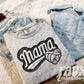 Faux Embroidered Mama Varsity Color Blast Tee
