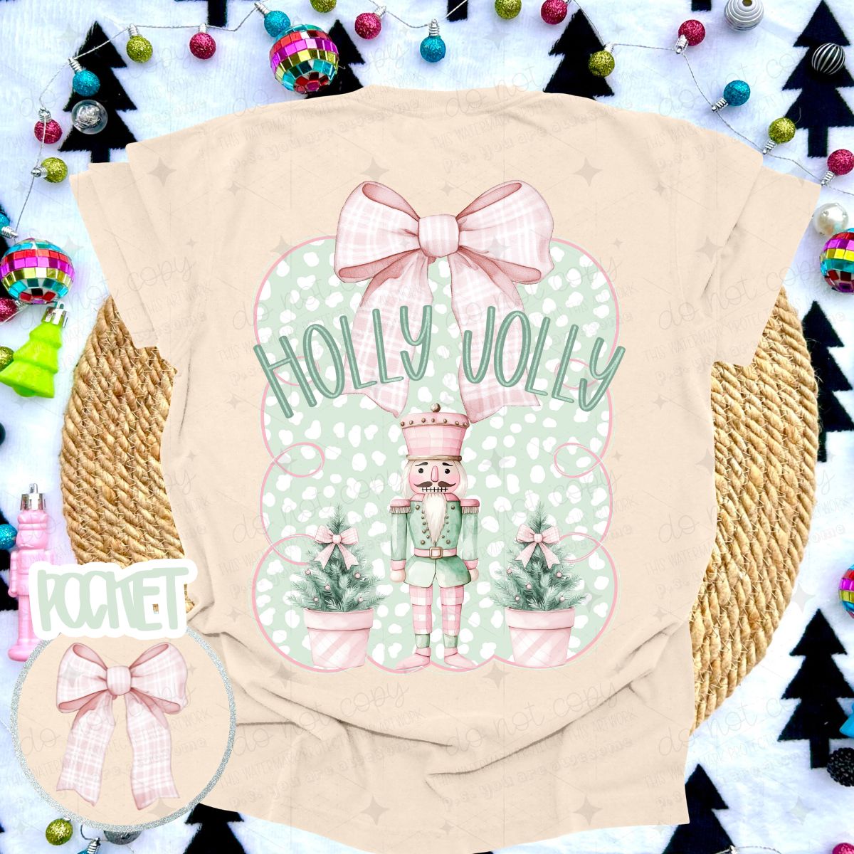 COQUETTE HOLLY JOLLY - FRONT+BACK - DTF TRANSFER