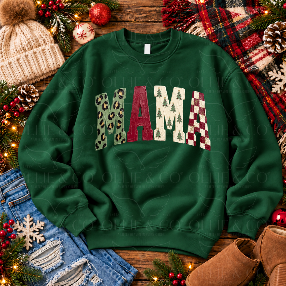 CHIRSTMAS LEOPARD MAMA - FAUX PAINT - DTF TRANSFER