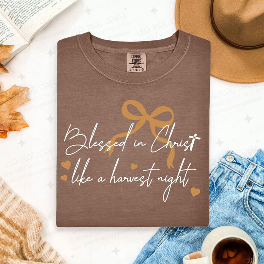 COQUETTE BLESSED IN CHRIST LIKE A HARVEST NIGHT - DTF TRANSFER
