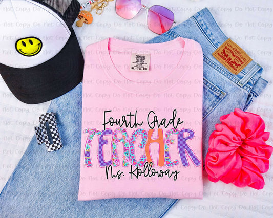 WILD PANSIES TEACHER WITH NAME - MOCKUP ONLY