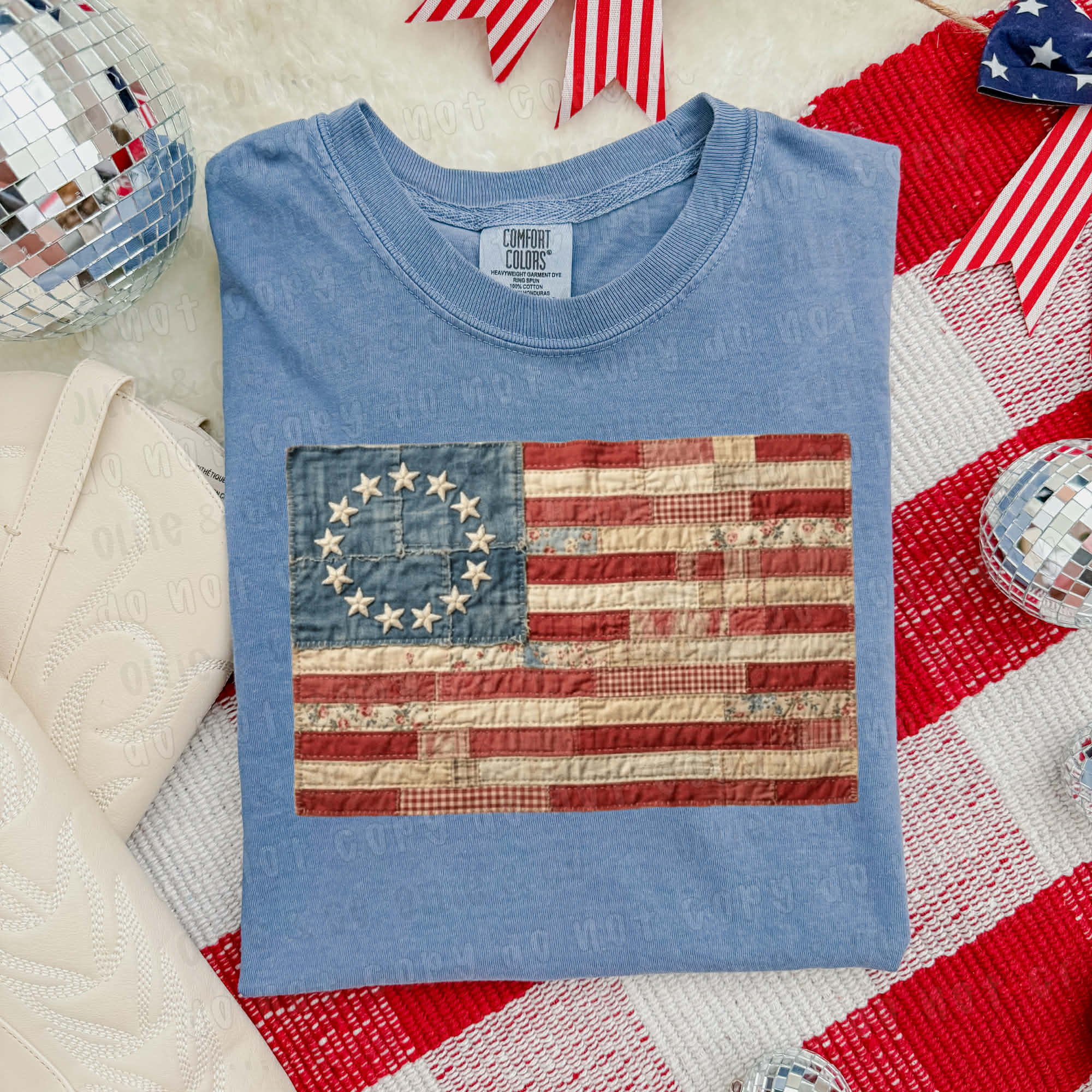 FAUX PATCHWORK FLAG - DTF TRANSFER – shopollieandco