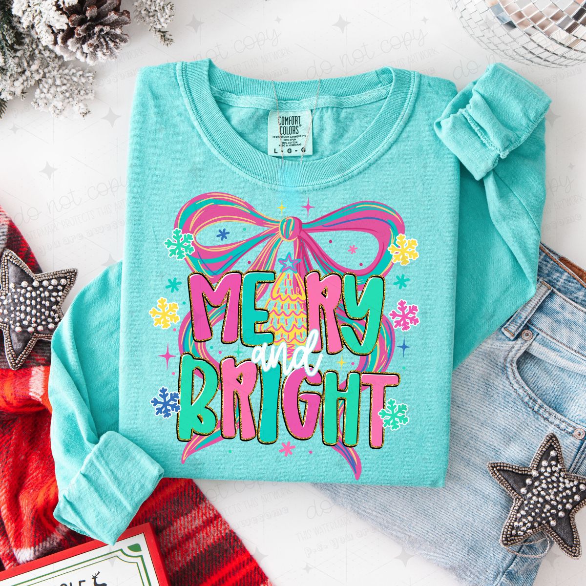 COQUETTE MERRY AND BRIGHT - WHITE - DTF TRANSFER