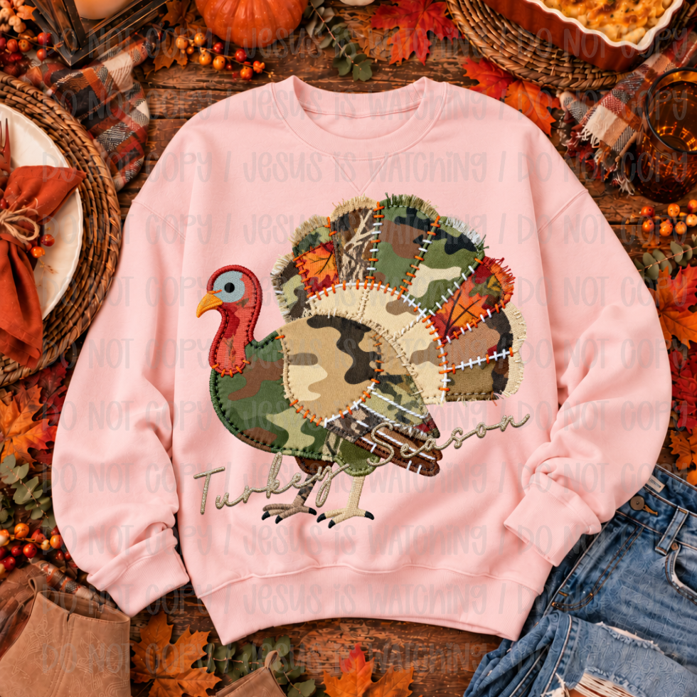 TURKEY SEASON - FAUX PATCHWORK - DTF TRANSFER