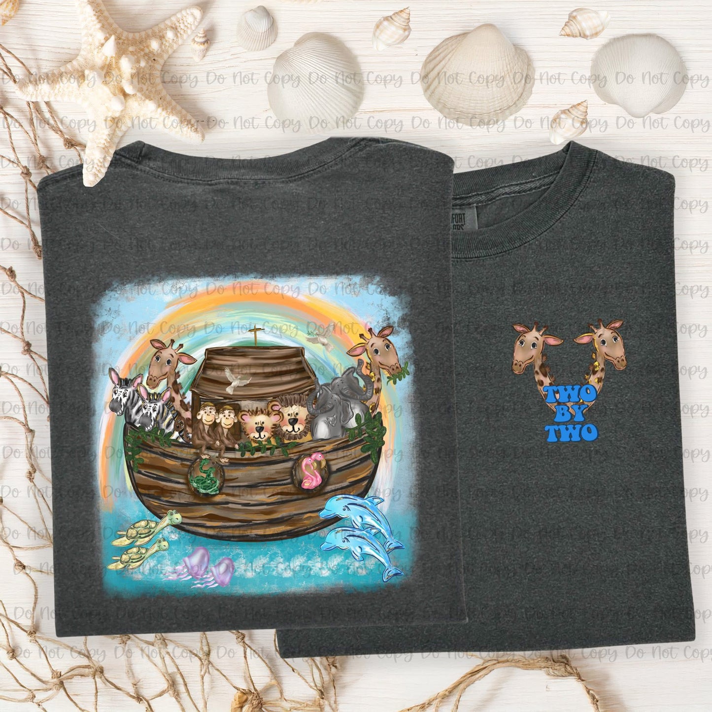 NOAH'S ARK WITH ANIMALS BOY - FRONT+BACK - DTF TRANSFER