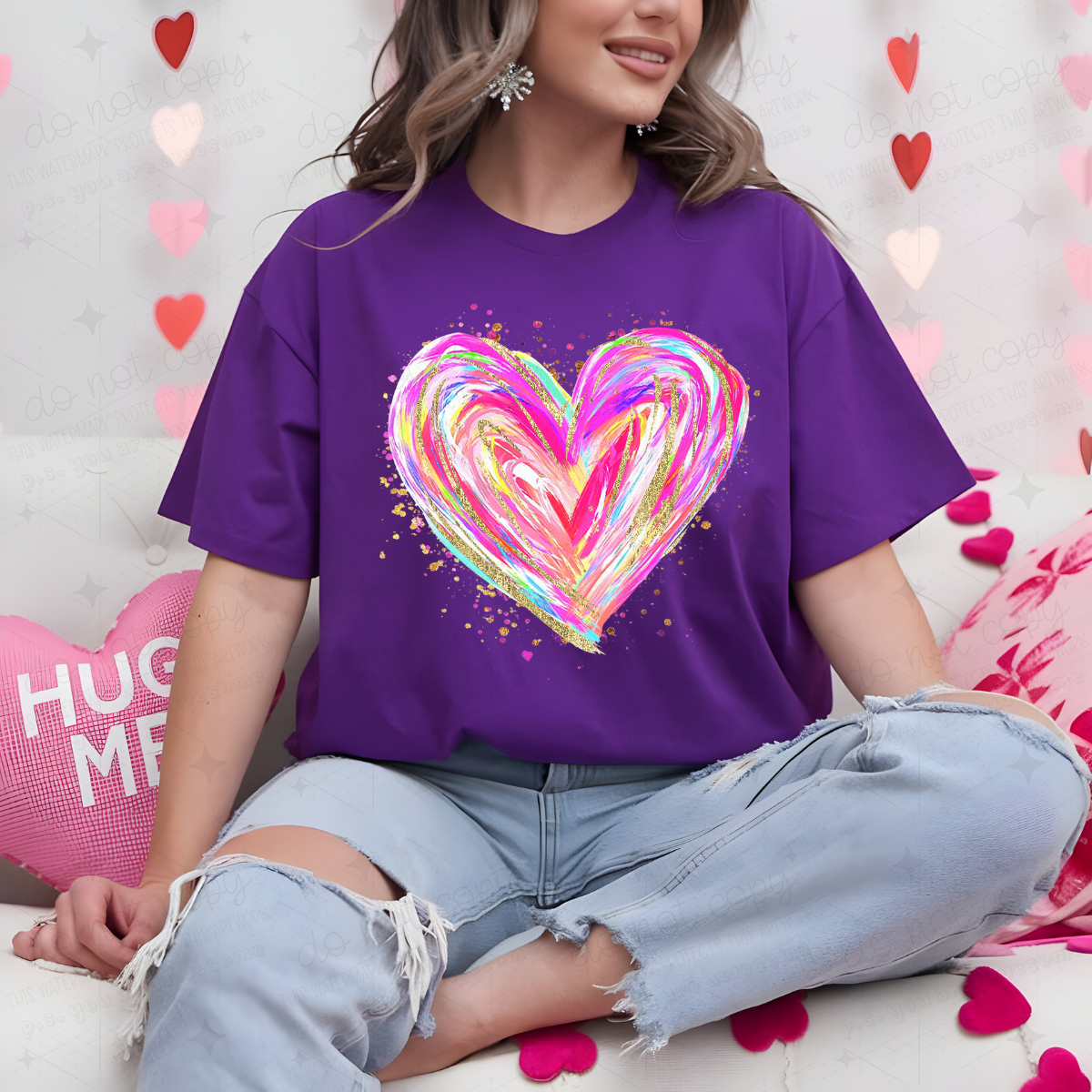 BRUSHSTROKE HEART - DTF TRANSFER