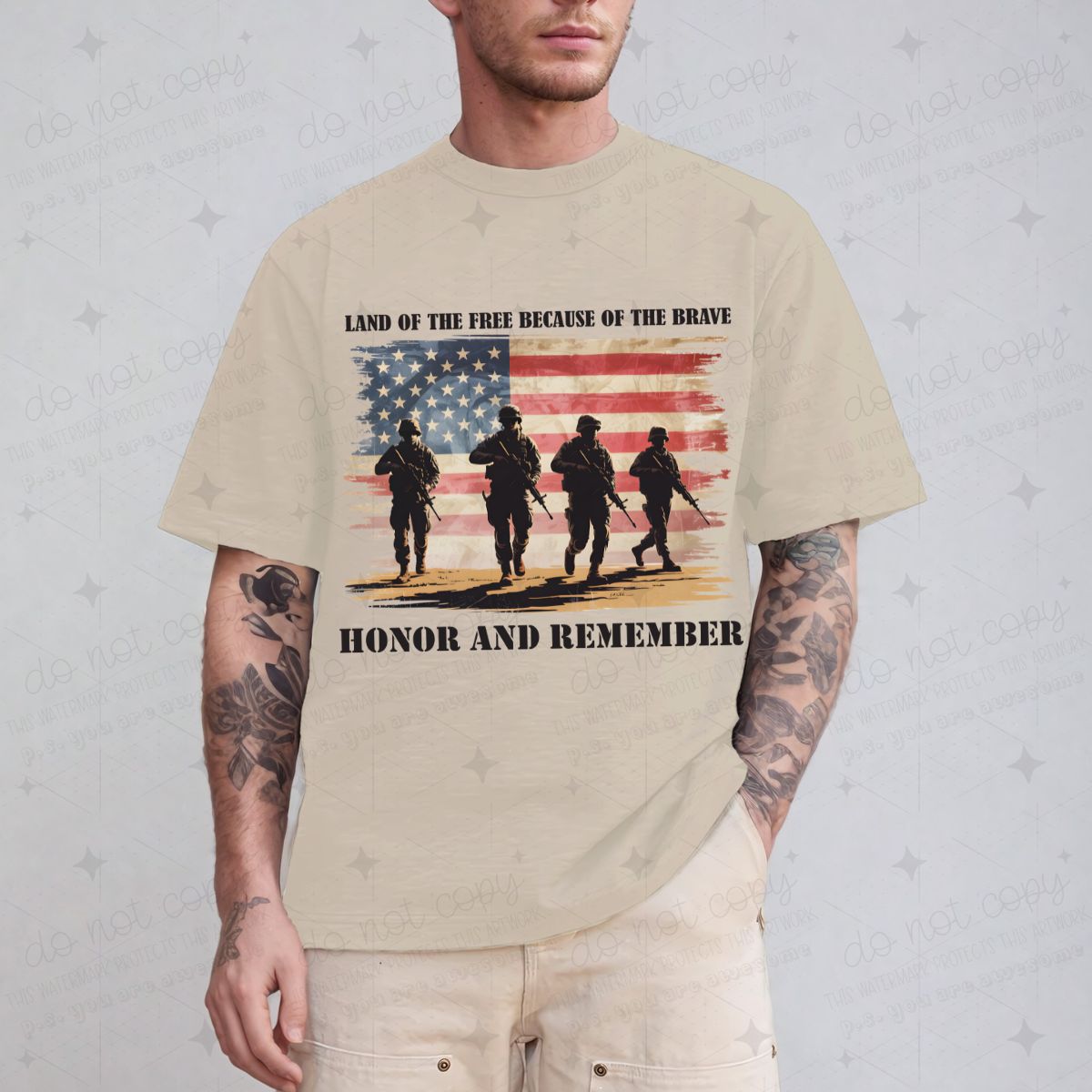 LAND OF THE FREE BECAUSE OF THE BRAVE - DTF TRANSFER