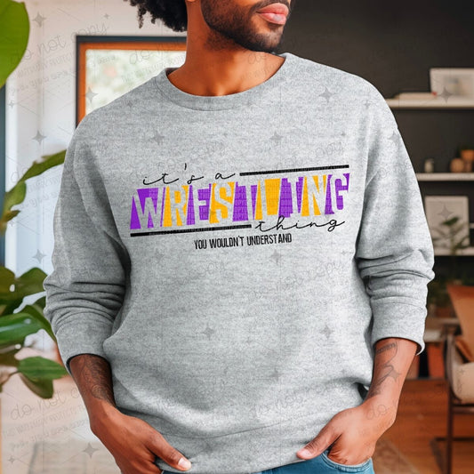IT'S A WRESTLING THING - PURPLE/YELLOW - DTF TRANSFER