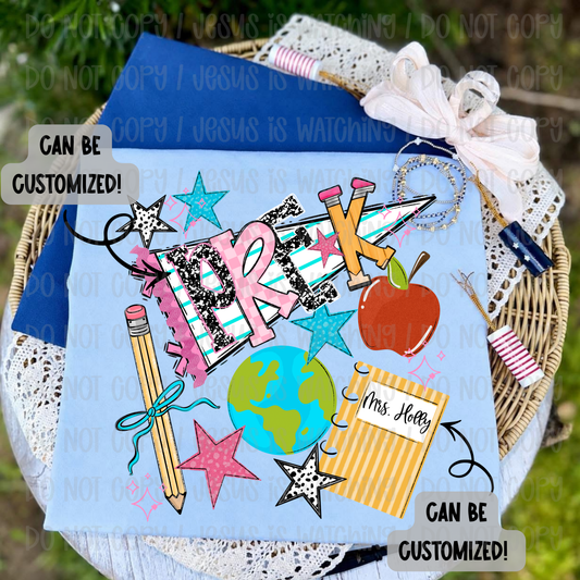 BACK TO SCHOOL NAME PENNANT - CUSTOM TRANSFER