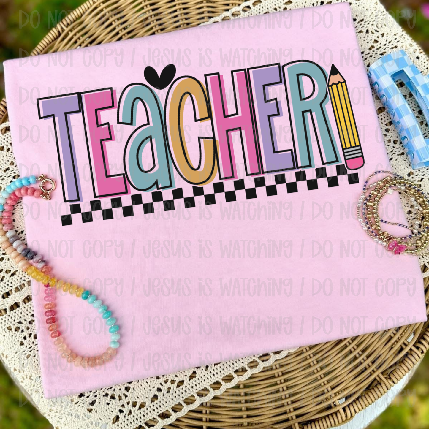 TEACHER PASTEL CHECKER - DTF TRANSFER