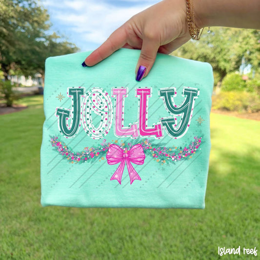 JOLLY GARLAND WITH BOW - DTF TRANSFER