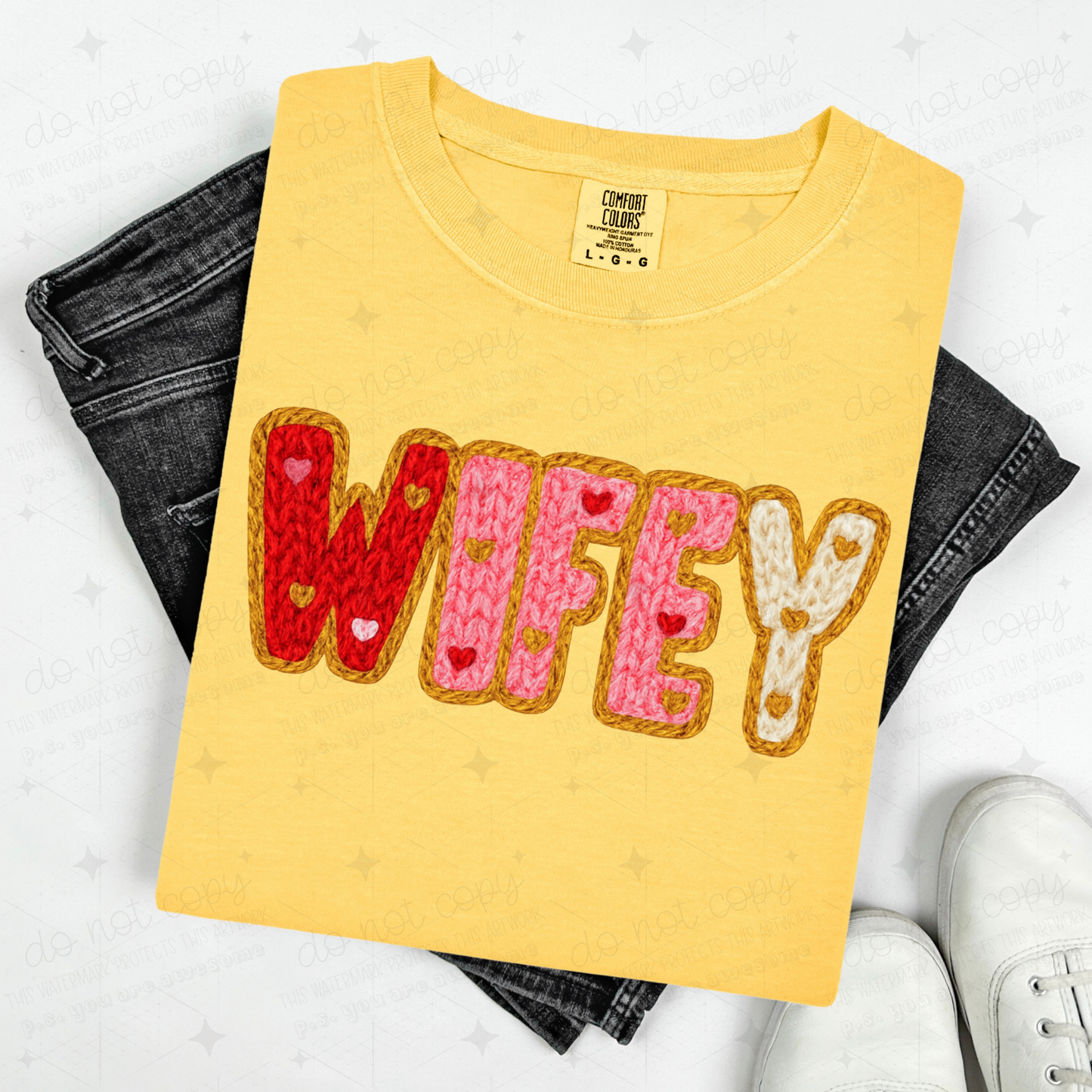 WIFEY - FAUX YARN - DTF TRANSFER