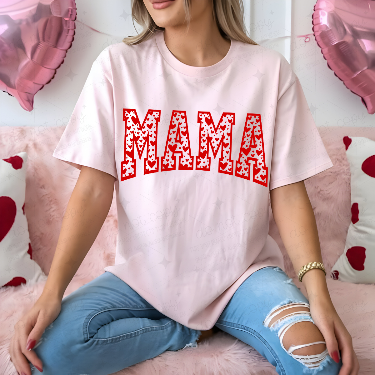 MAMA HEARTS - DTF TRANSFER