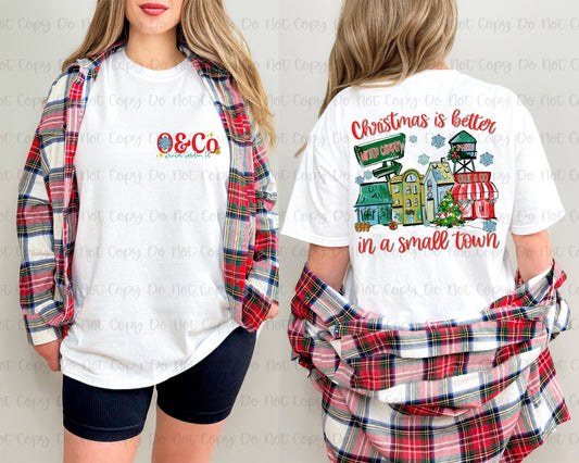 TRADITIONAL CHRISTMAS BETTER IN A SMALL TOWN - BUSINESS NAMES - FRONT+BACK - MOCKUP ONLY