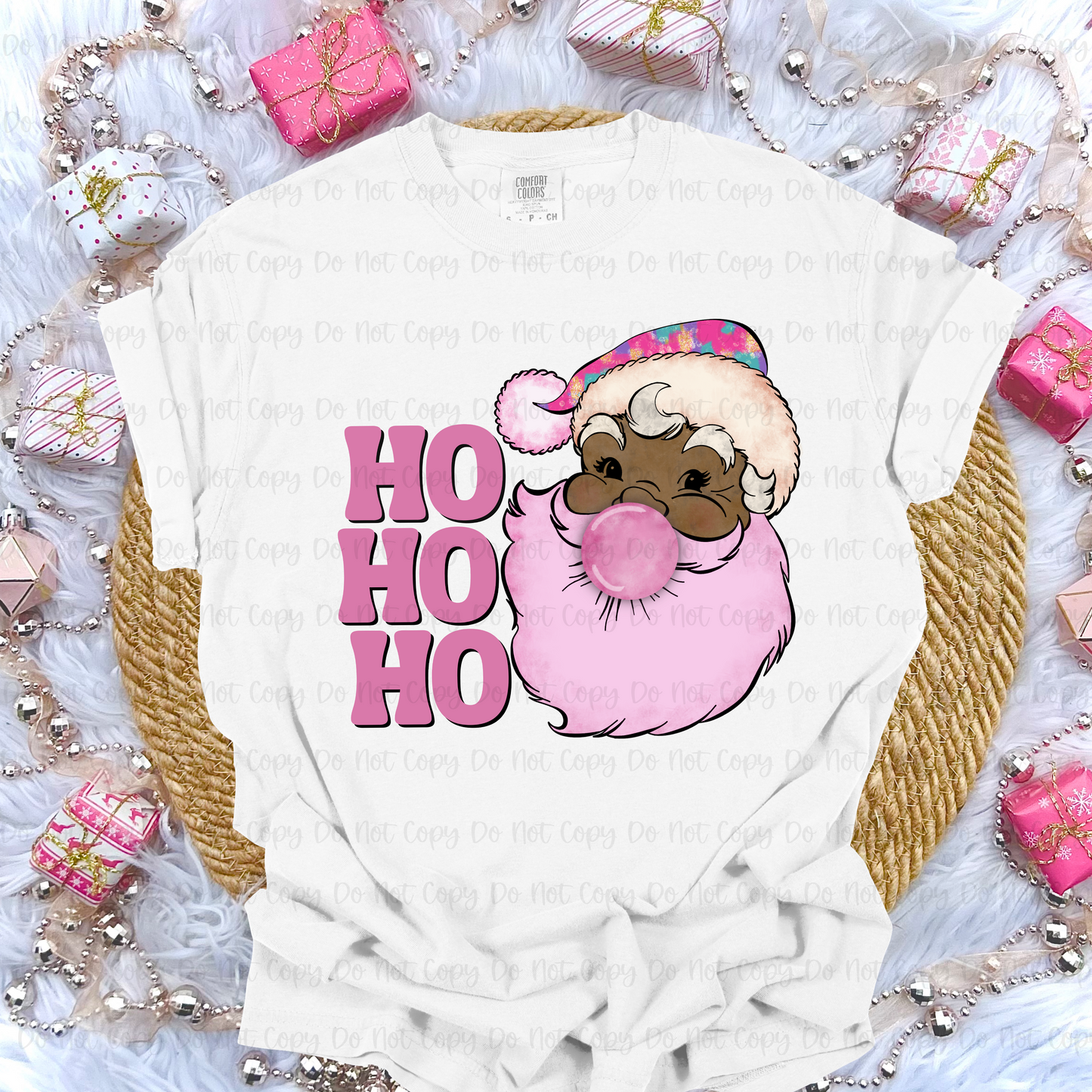 Ho Ho Ho Santa Pink Bubble