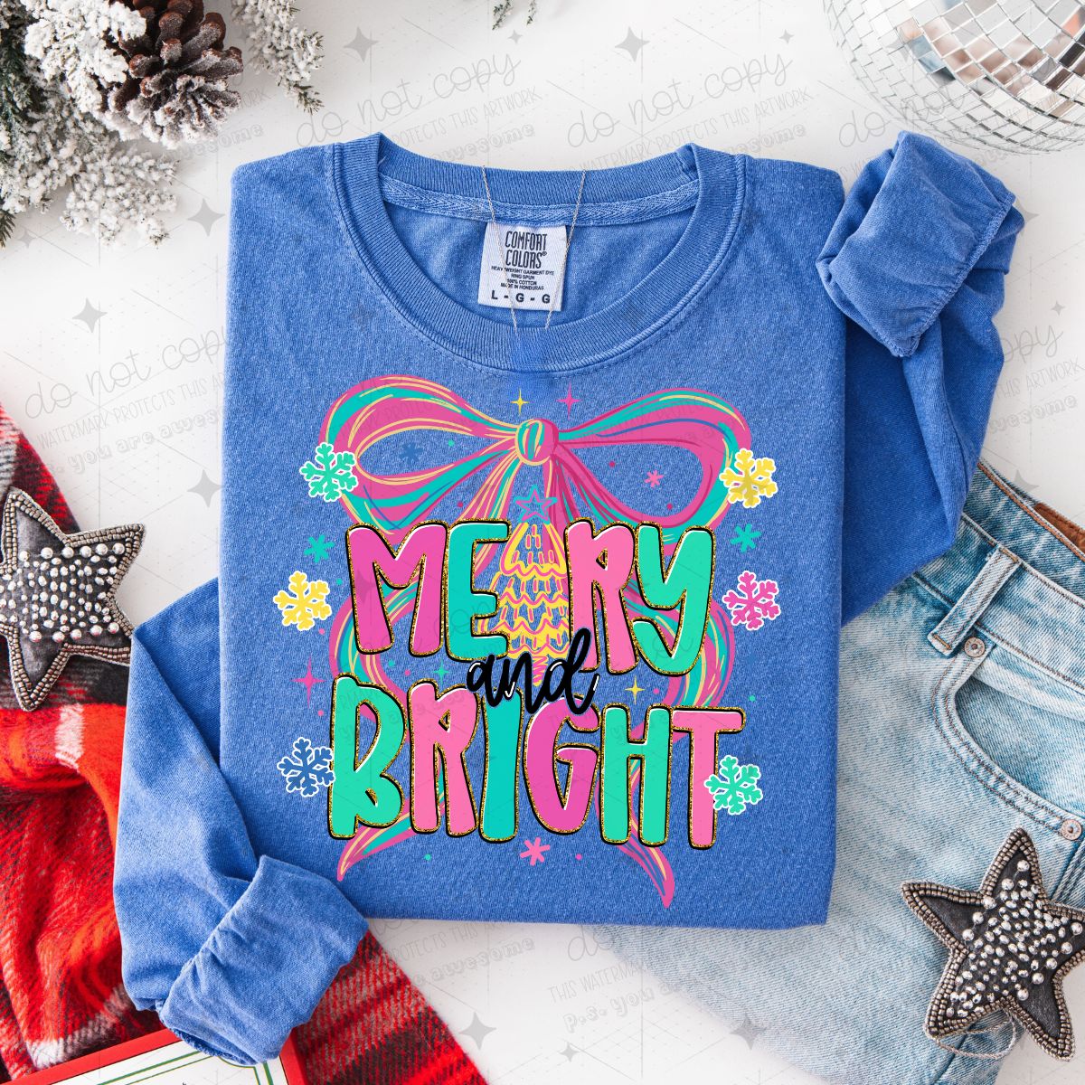 COQUETTE MERRY AND BRIGHT - BLACK - DTF TRANSFER