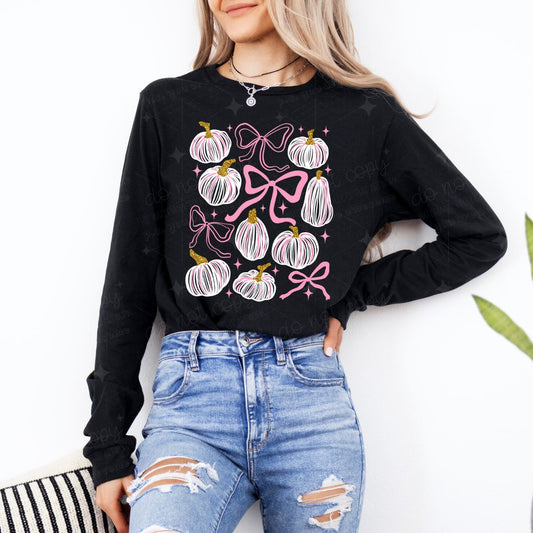 COQUETTE PUMPKINS AND BOWS - COMPLETED TEE
